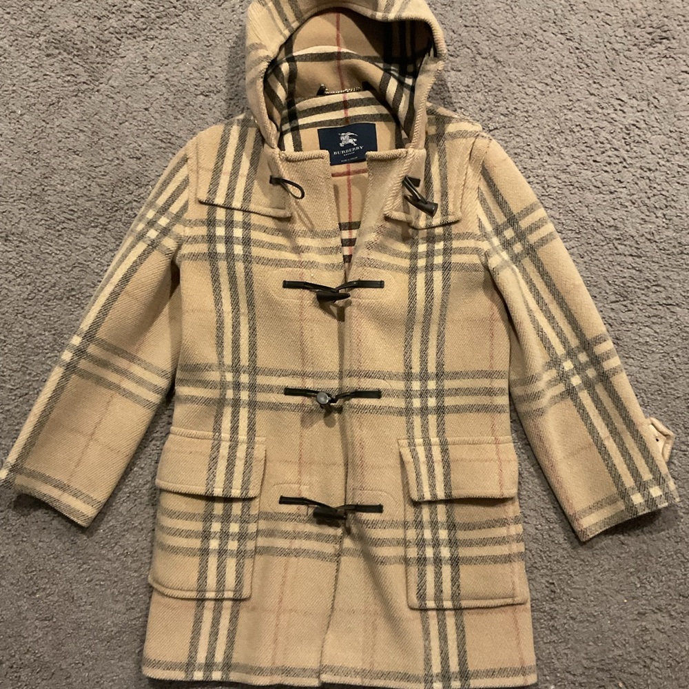 Burberry London Nova Check Wool Plaid Mini Duffle 99 Toggle Hooded Coat Jacket - Picture 12 of 12
